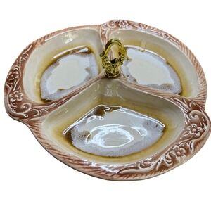Vintage Marcia Ceramics Divided Serving‎ Dish Candy Nut Relish Tray Vintage